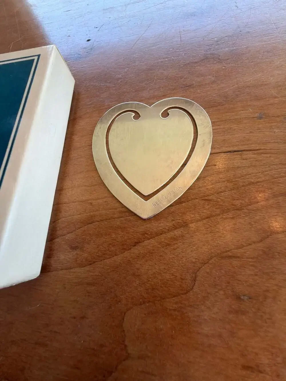 Reed & Barton Silver Plated Heart Page Marker Bookmark in Original Box